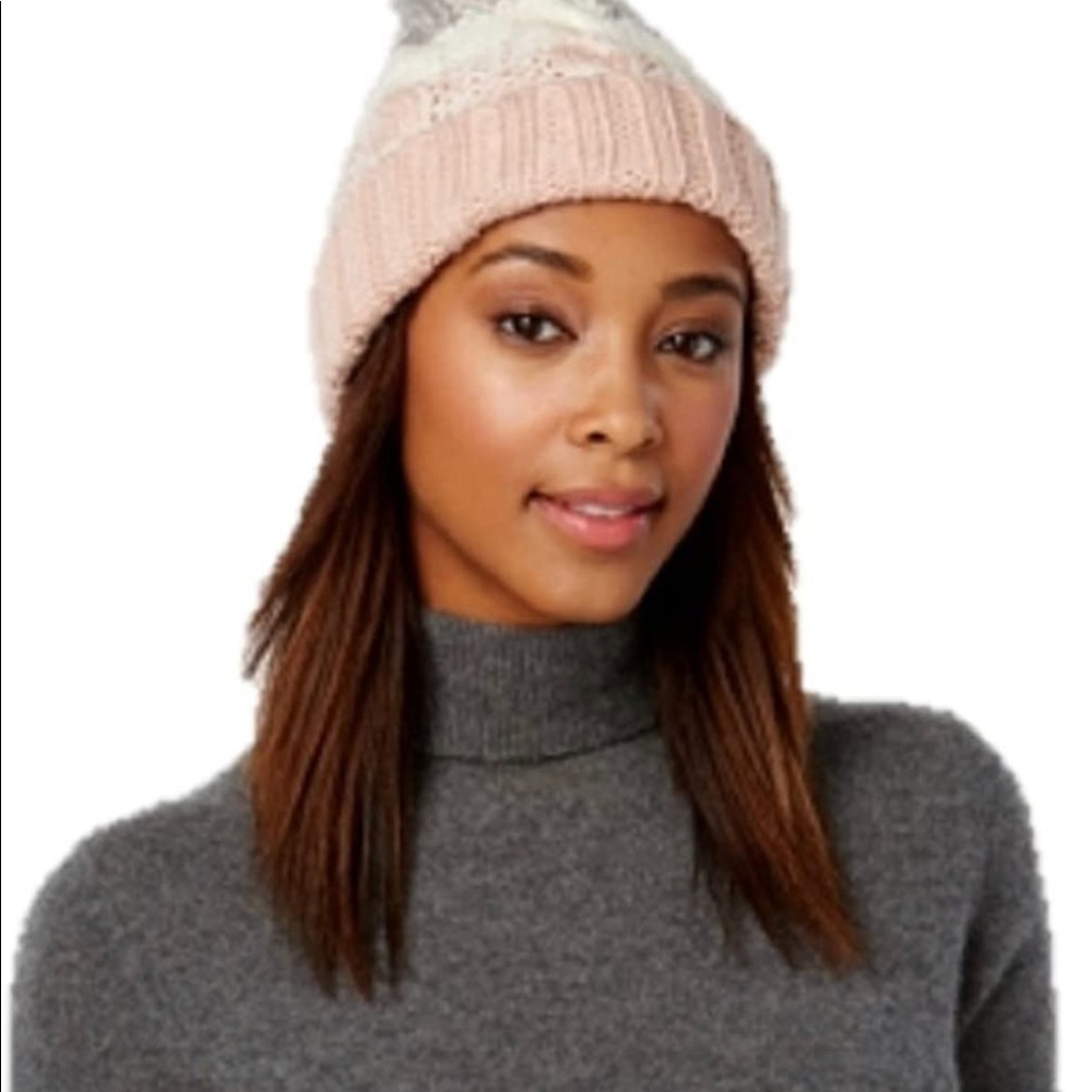 Rampage Colorblock Beanie Cap w/Pom Pom Below $32 Retail